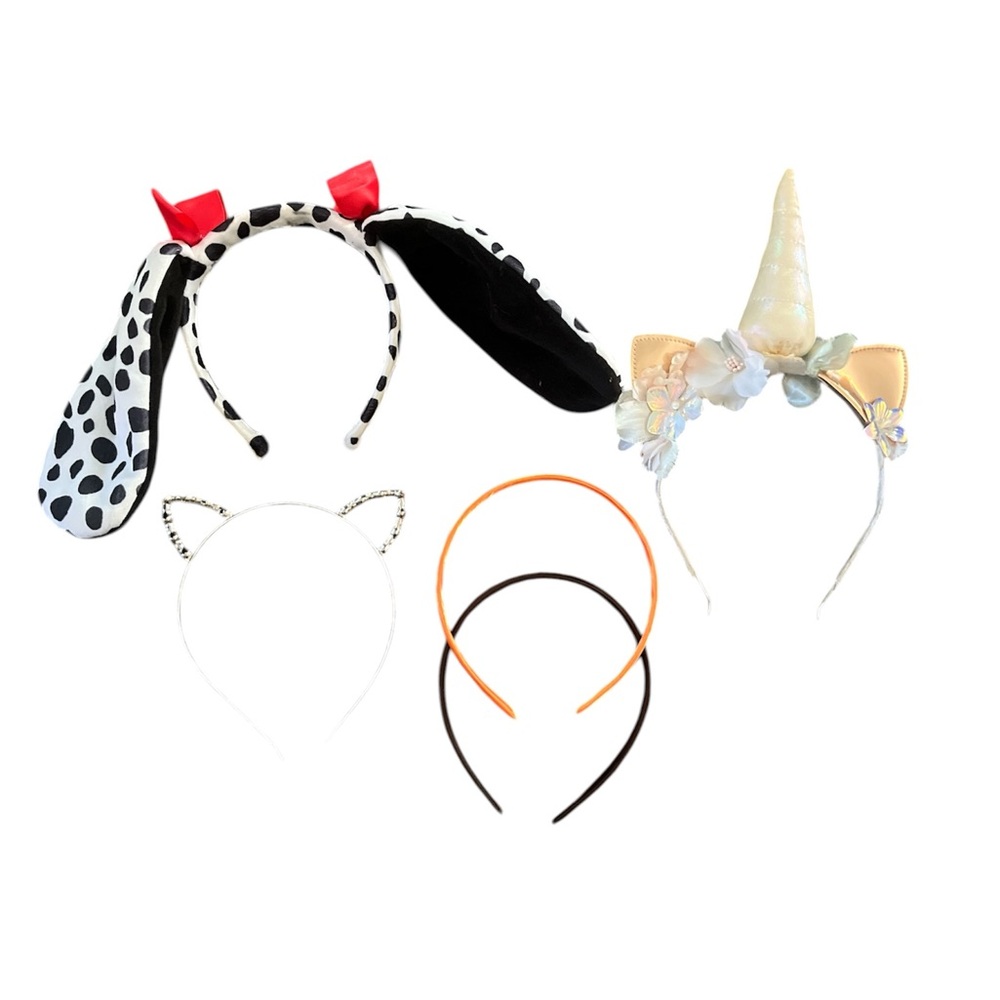 Kids Headband Set - Dalmatian, Unicorn & Cat Ears